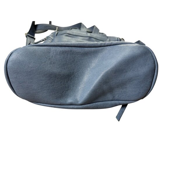 Miztique Backpack/Purse Blue Faux Leather Backpack Purse With Striped Lining - Picture 5 of 9